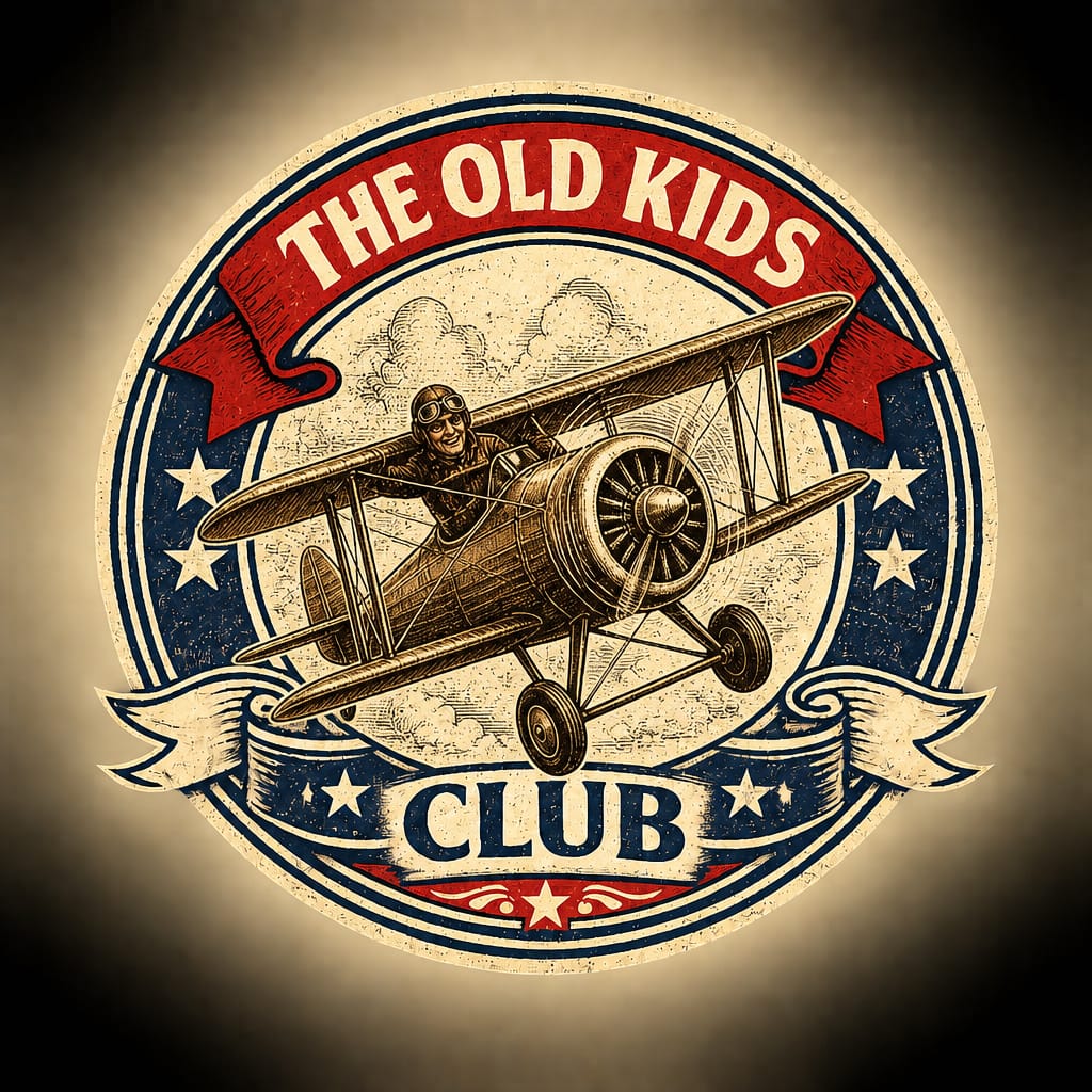 The Biplane vintage badge design