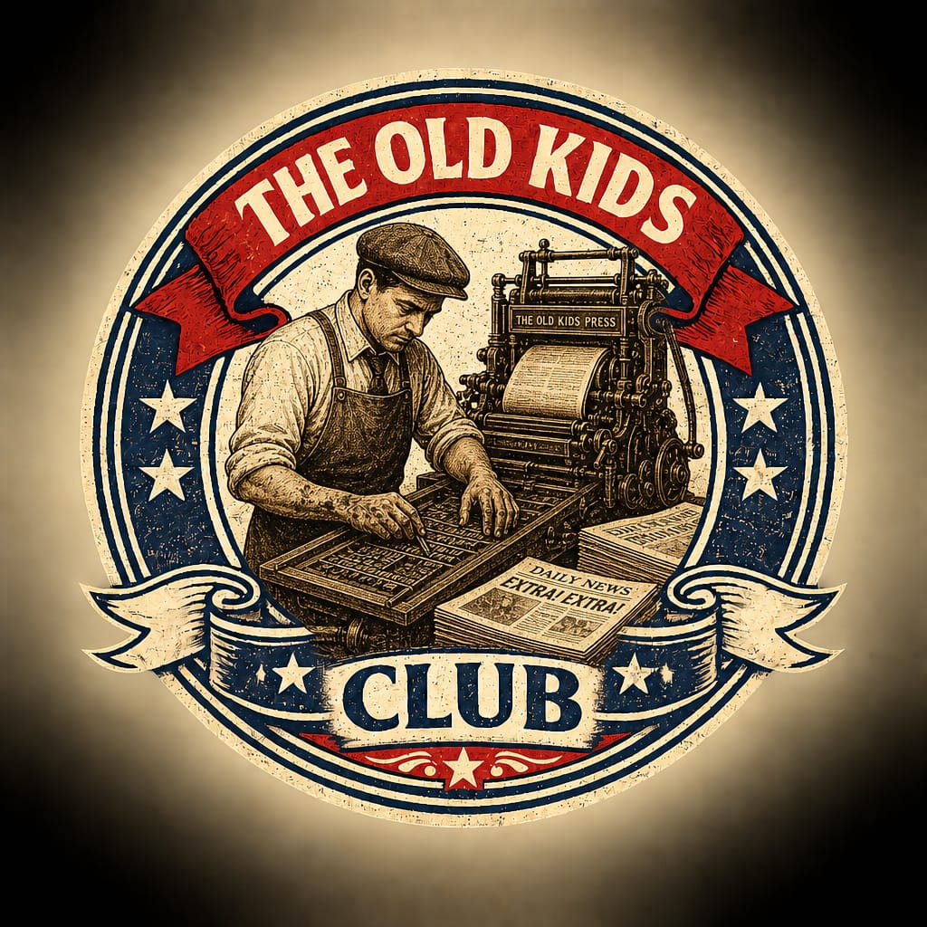The Newspaper Maker vintage badge design